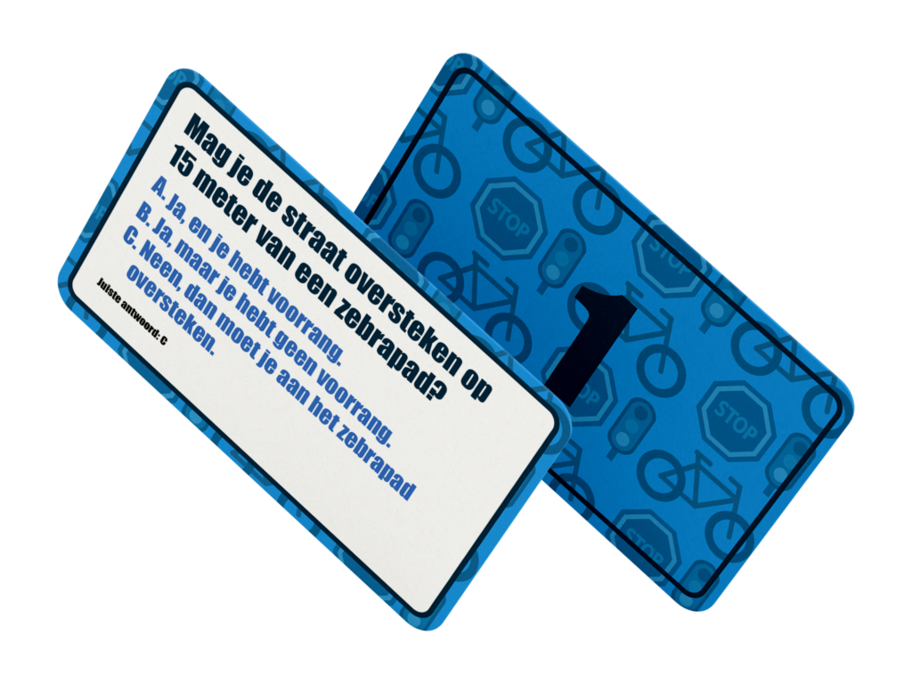 Blauw Vragenkaartje Voorbeeld